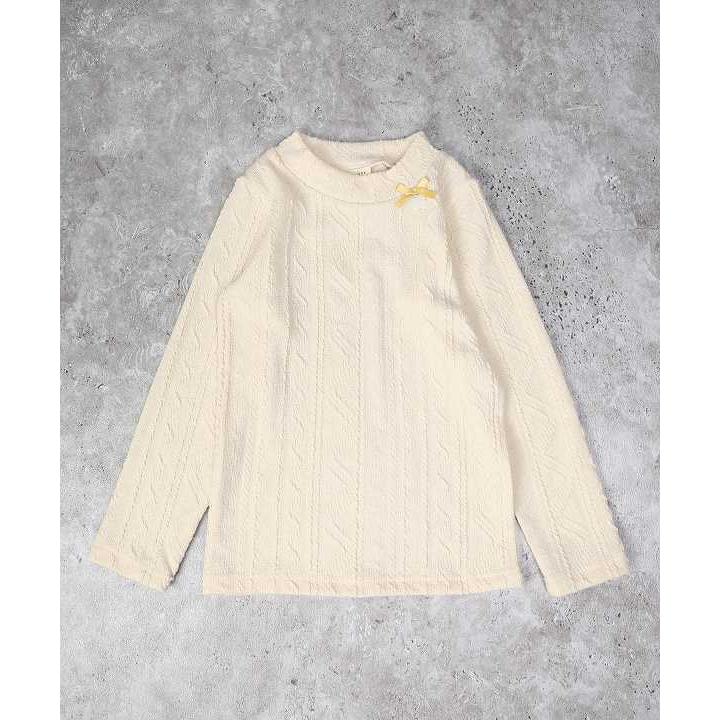 ●50％OFFセール●ラポシェビスキュイ La poche biscuit ケーブル編みハイネック 長袖Tシャツ ( 90 100 110 120 130 140 ) アウトレット | la poche biscuit | 02