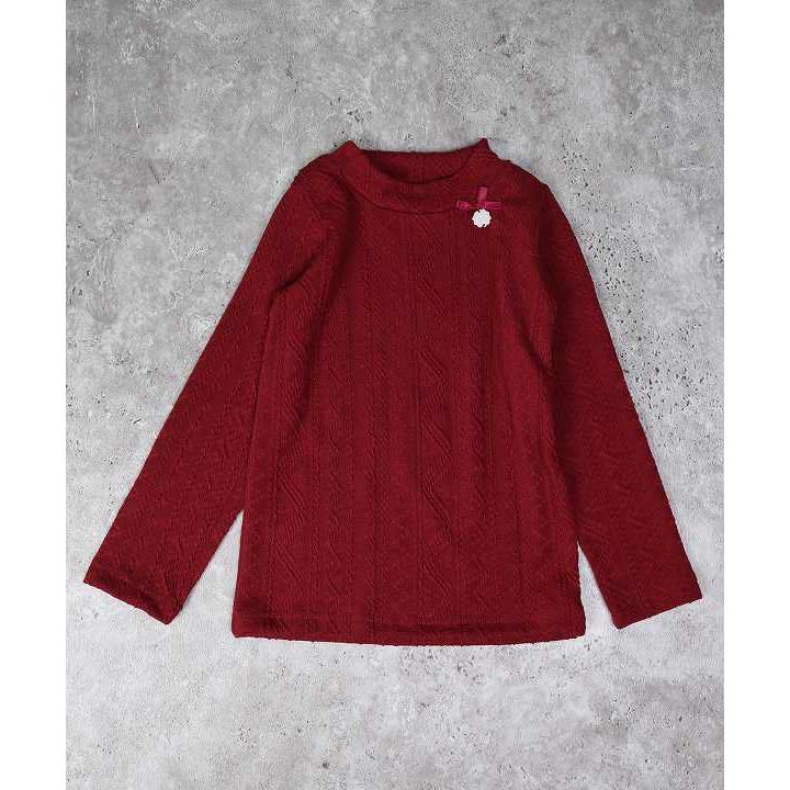 ●50％OFFセール●ラポシェビスキュイ La poche biscuit ケーブル編みハイネック 長袖Tシャツ ( 90 100 110 120 130 140 ) アウトレット | la poche biscuit | 03