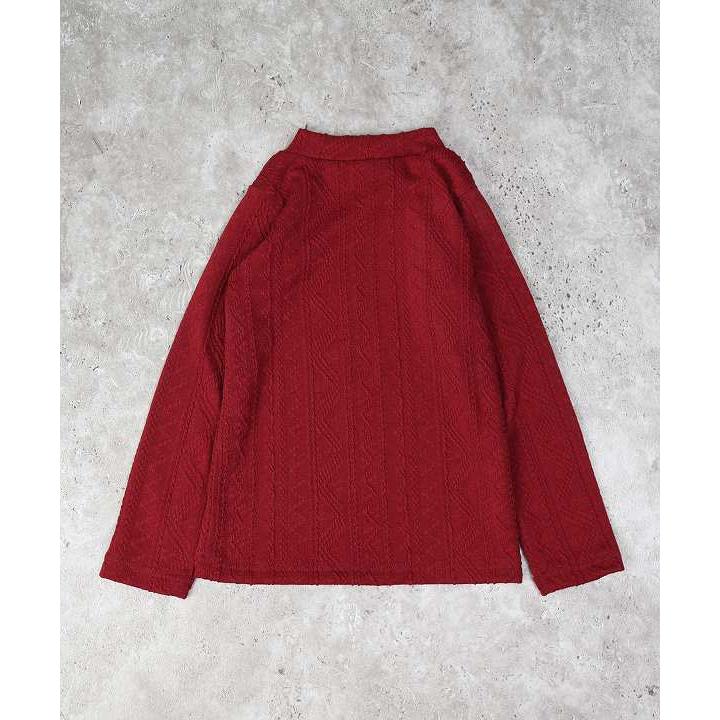 ●50％OFFセール●ラポシェビスキュイ La poche biscuit ケーブル編みハイネック 長袖Tシャツ ( 90 100 110 120 130 140 ) アウトレット | la poche biscuit | 04