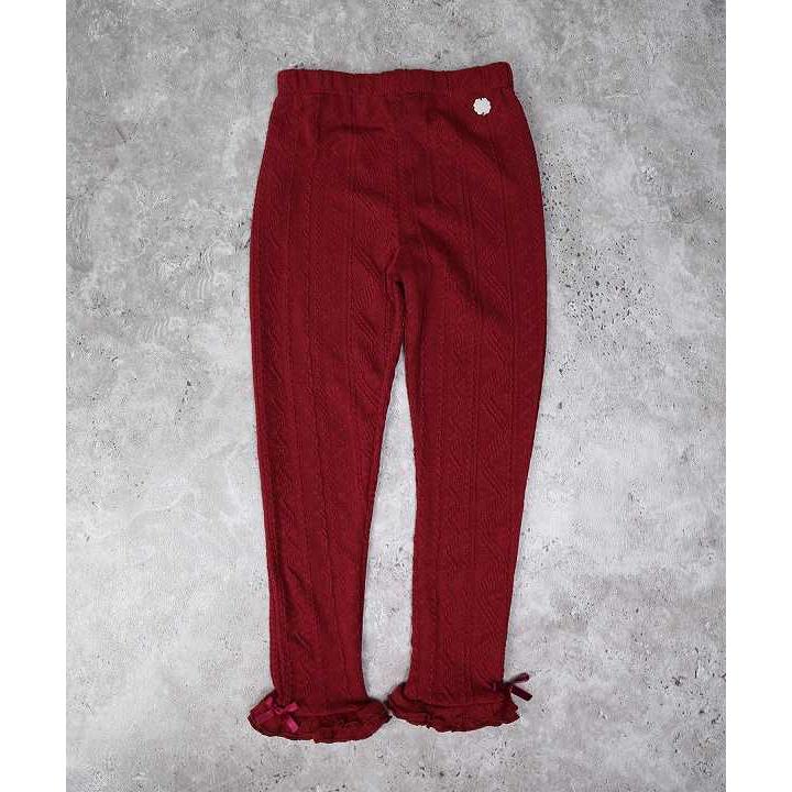 ●50％OFFセール●ラポシェビスキュイ La poche biscuit ケーブル模様レギンス ( 90 100 110 120 130 ) スパッツ 子ども服 幼児 キッズ 保育園 幼稚園 小学生 女 | la poche biscuit | 01