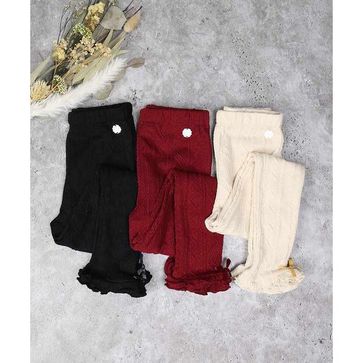 ●50％OFFセール●ラポシェビスキュイ La poche biscuit ケーブル模様レギンス ( 90 100 110 120 130 ) スパッツ 子ども服 幼児 キッズ 保育園 幼稚園 小学生 女 | la poche biscuit | 09