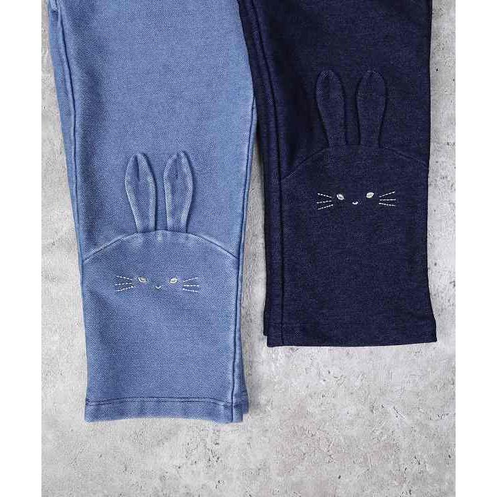 ラポシェビスキュイ La poche biscuit 裾うさぎデニムレギンス ( 90 100 110 120 130 ) アウトレット 子ども服 | la poche biscuit | 03