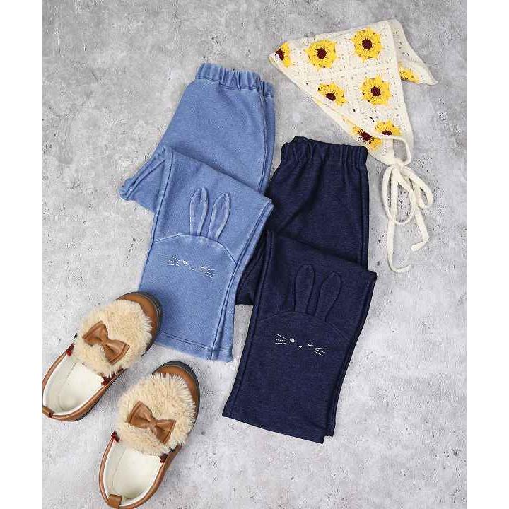 ラポシェビスキュイ La poche biscuit 裾うさぎデニムレギンス ( 90 100 110 120 130 ) アウトレット 子ども服 | la poche biscuit | 04