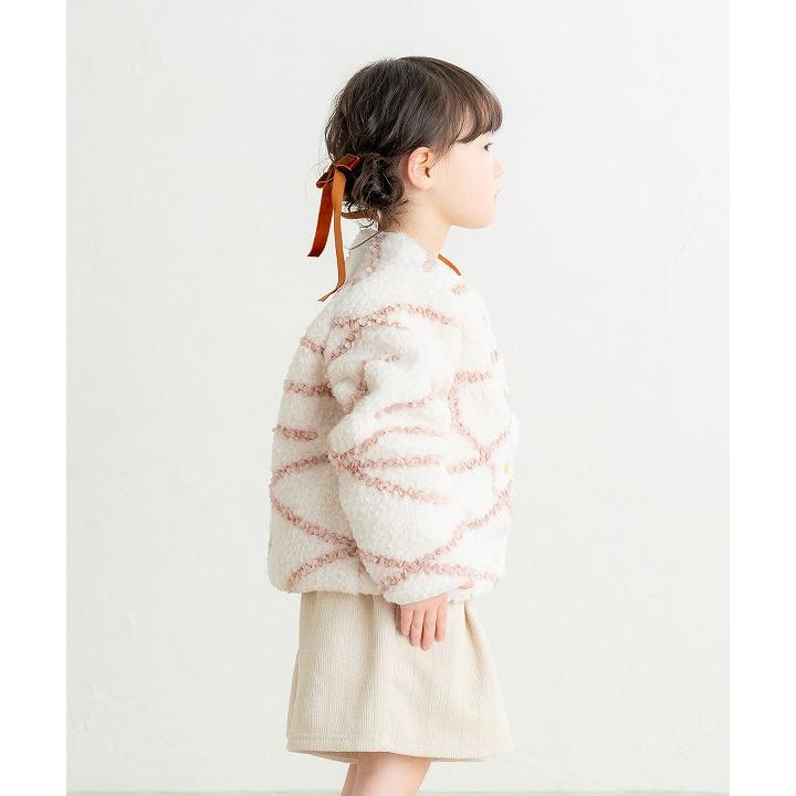 ●70％OFFセール●ラポシェビスキュイ La poche biscuit ノーカラーフリルボアジャケット ( 90 100 110 120 130 140 ) アウトレット | la poche biscuit | 05