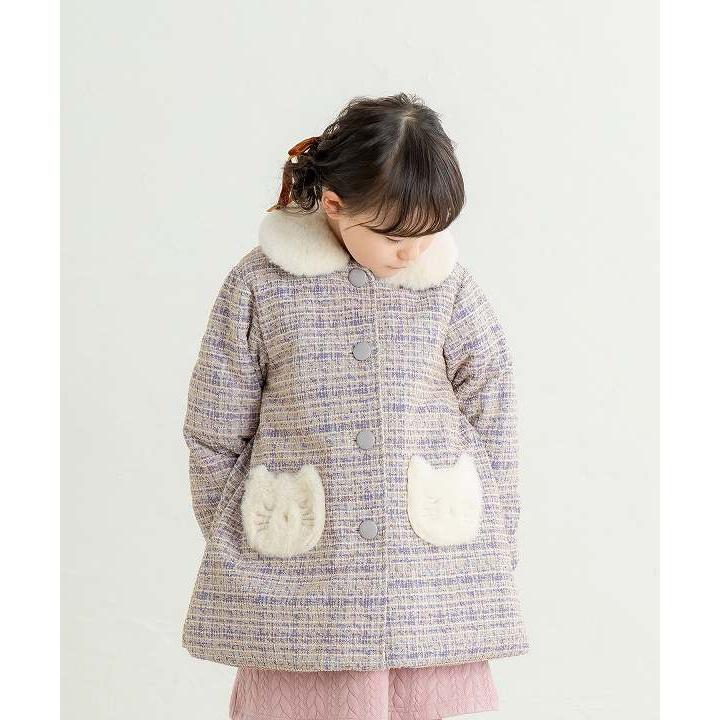 ラポシェビスキュイ La poche biscuit ねこポケットツイードコート ( 90 100 110 120 130 140 ) アウトレット | la poche biscuit | 04