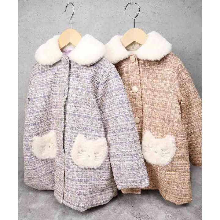 ラポシェビスキュイ La poche biscuit ねこポケットツイードコート ( 90 100 110 120 130 140 ) アウトレット | la poche biscuit | 09