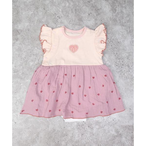 ラ・ポシェ・ビスキュイ　La poche biscuit　ハート柄 ロンパース(70・80)子ども服　ベビー　赤ちゃん　ショートオール　カバーオール　可愛い　LP25ES001 | la poche biscuit | 03