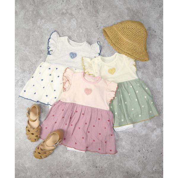 ラ・ポシェ・ビスキュイ　La poche biscuit　ハート柄 ロンパース(70・80)子ども服　ベビー　赤ちゃん　ショートオール　カバーオール　可愛い　LP25ES001 | la poche biscuit | 05