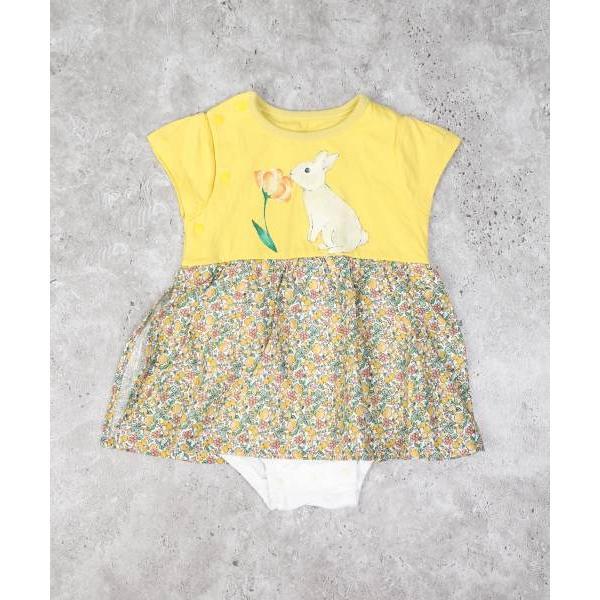 ●50％OFFセール●ラ・ポシェ・ビスキュイ　La poche biscuit　うさぎ　ロンパース(70・80)子ども服　ベビー　赤ちゃん　ショートオール　カバーオール　花柄　L | la poche biscuit | 03