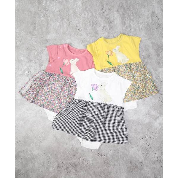 ラ・ポシェ・ビスキュイ　La poche biscuit　うさぎ　ロンパース(70・80)子ども服　ベビー　赤ちゃん　ショートオール　カバーオール　花柄　LP25ES002 | la poche biscuit | 05