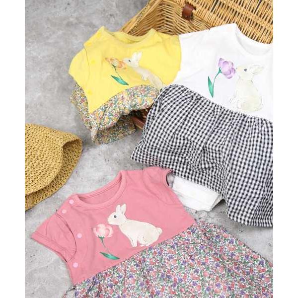 ラ・ポシェ・ビスキュイ　La poche biscuit　うさぎ　ロンパース(70・80)子ども服　ベビー　赤ちゃん　ショートオール　カバーオール　花柄　LP25ES002 | la poche biscuit | 06