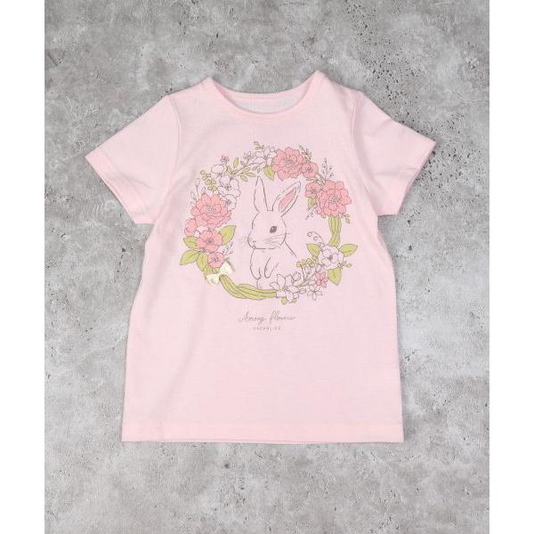 ●50％OFFセール●ｃラ・ポシェ・ビスキュイ　La poche biscuit うさぎ　リボン 半袖 Tシャツ (110・120・130・140)子ども服　女の子　幼児　小学生　キッズ　う | la poche biscuit | 02