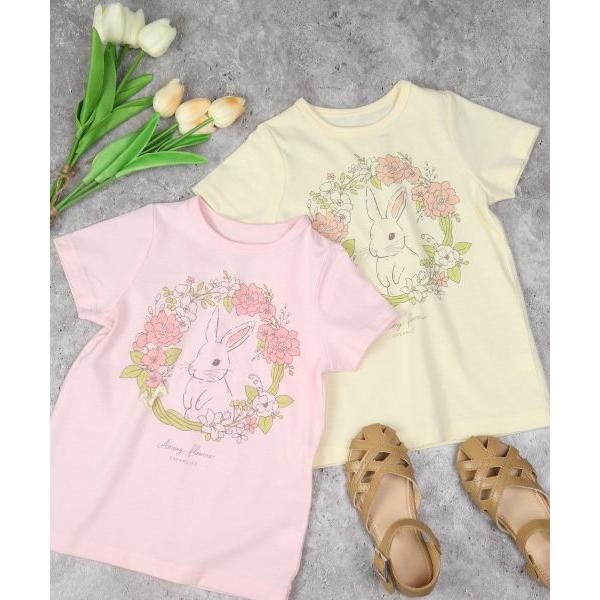 ●50％OFFセール●ｃラ・ポシェ・ビスキュイ　La poche biscuit うさぎ　リボン 半袖 Tシャツ (110・120・130・140)子ども服　女の子　幼児　小学生　キッズ　う | la poche biscuit | 04