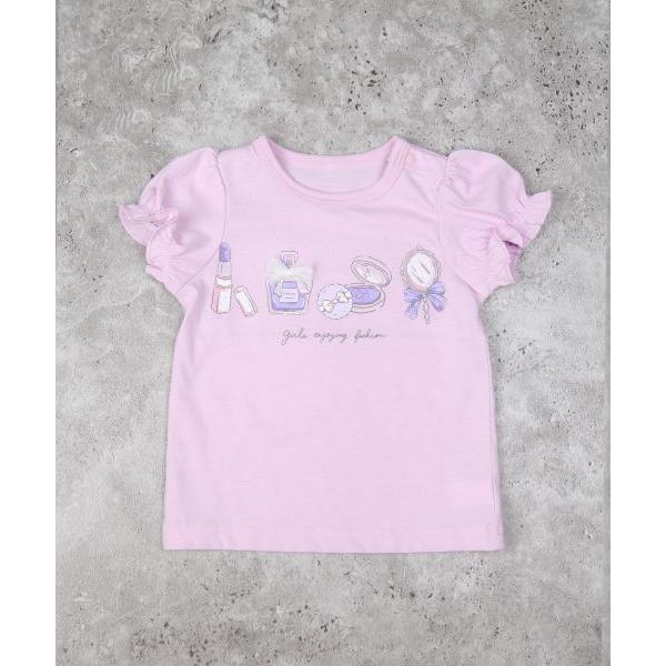 ●50％OFFセール●ラ・ポシェ・ビスキュイ　La poche biscuit コスメ柄 半袖 Tシャツ (110・120・130・140)子ども服　女の子　幼児　小学生　キッズ　コスメ　LP | la poche biscuit | 01