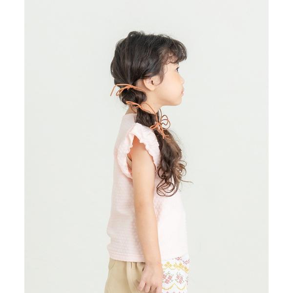 ●50％OFFセール●ラ・ポシェ・ビスキュイ　La poche biscuit　肩フリル　半袖　Tシャツ(110・120・130・140)子ども服　キッズ　小学生　女の子　シンプル　上品 | la poche biscuit | 01