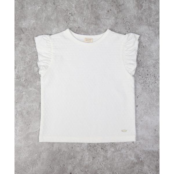 ●50％OFFセール●ラ・ポシェ・ビスキュイ　La poche biscuit　肩フリル　半袖　Tシャツ(110・120・130・140)子ども服　キッズ　小学生　女の子　シンプル　上品 | la poche biscuit | 03
