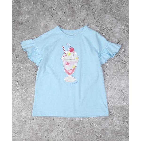 ●50％OFFセール●ラ・ポシェ・ビスキュイ　La poche biscuit　パフェ柄 半袖 Tシャツ (110・120・130・140)子ども服　女の子　幼児　小学生　キッズ　パフェ　L | la poche biscuit | 02