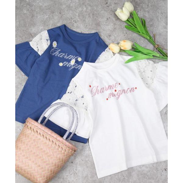 ラ・ポシェ・ビスキュイ　La poche biscuit　袖レース 半袖 Tシャツ (110・120・130・140)子ども服　女の子　幼児　小学生　キッズ　レース　LP25ES010 | la poche biscuit | 04