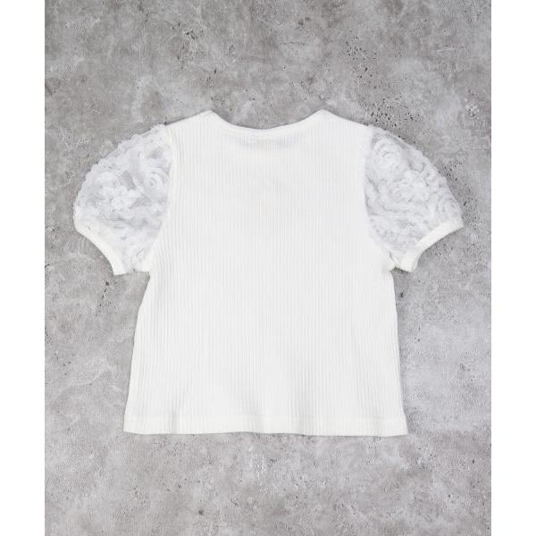 ●50％OFFセール●ラ・ポシェ・ビスキュイ　La poche biscuit　 袖 フラワーチュール 半袖 Tシャツ(110・120・130・140)子ども服　女の子　小学生　キッズ　パフ | la poche biscuit | 02