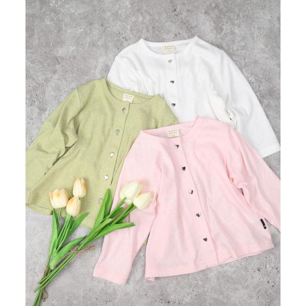 ラ・ポシェ・ビスキュイ　La poche biscuit　UVカット　長袖　カーディガン ( 110cm 120cm 130cm 140cm ) 女の子　小学生　キッズ　羽織り　ハート柄 | la poche biscuit | 05