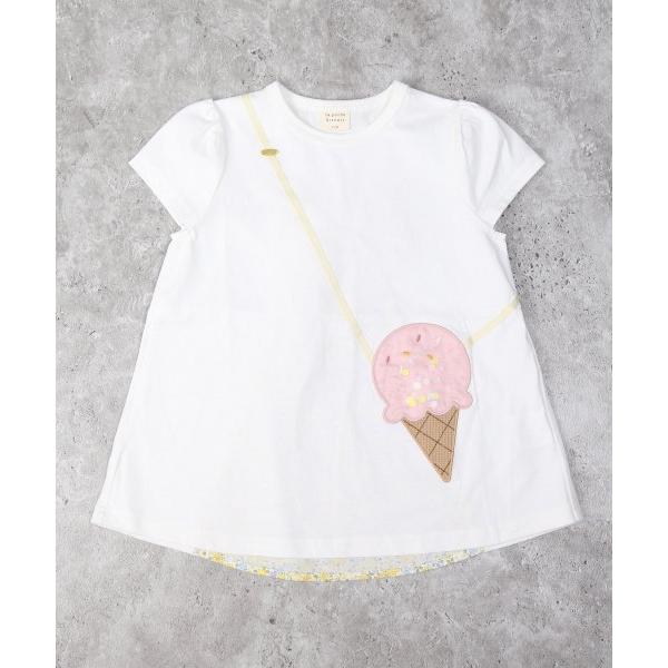 ●50％OFFセール●ラ・ポシェ・ビスキュイ　La poche biscuit　 アイス柄ポシェット チュニック(110・120・130・140)子ども服　女の子　小学生　キッズ　半袖　T | la poche biscuit | 01