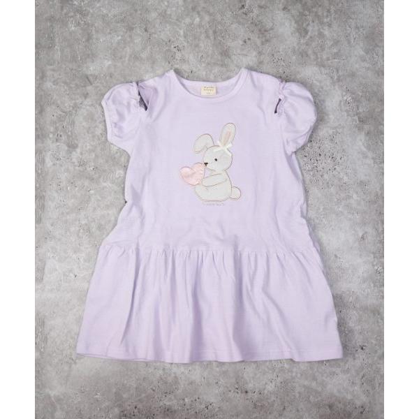 ●50％OFFセール●ラ・ポシェ・ビスキュイ　La poche biscuit　 2WAY うさぎ柄　ワンピース(110・120・130・140)子ども服　女の子　キッズ　半袖 オフショルダー | la poche biscuit | 03