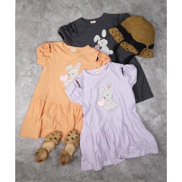 ●50％OFFセール●ラ・ポシェ・ビスキュイ　La poche biscuit　 2WAY うさぎ柄　ワンピース(110・120・130・140)子ども服　女の子　キッズ　半袖 オフショルダー | la poche biscuit | 05