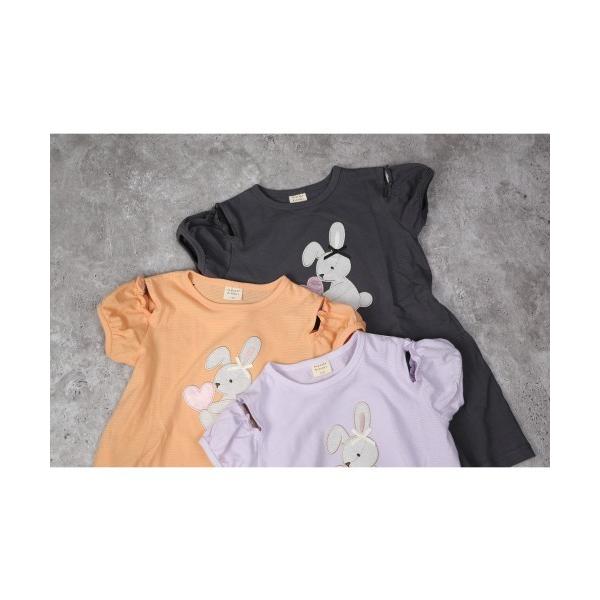 ラ・ポシェ・ビスキュイ　La poche biscuit　 2WAY うさぎ柄　ワンピース(110・120・130・140)子ども服　女の子　キッズ　半袖 オフショルダー　パフスリーブ | la poche biscuit | 06