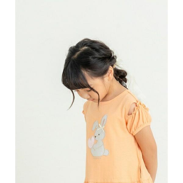 ●50％OFFセール●ラ・ポシェ・ビスキュイ　La poche biscuit　 2WAY うさぎ柄　ワンピース(110・120・130・140)子ども服　女の子　キッズ　半袖 オフショルダー | la poche biscuit | 07