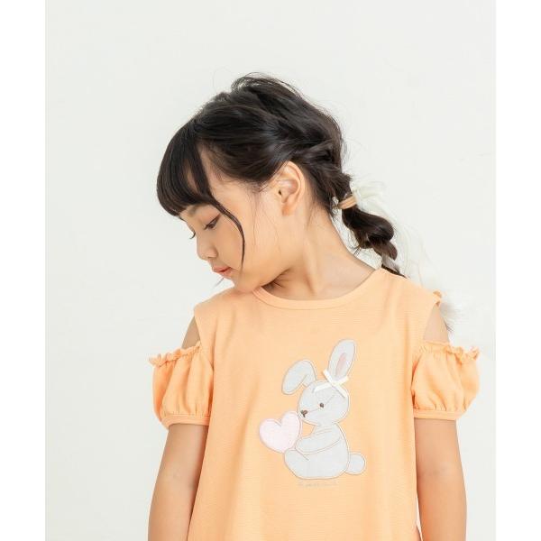 ラ・ポシェ・ビスキュイ　La poche biscuit　 2WAY うさぎ柄　ワンピース(110・120・130・140)子ども服　女の子　キッズ　半袖 オフショルダー　パフスリーブ | la poche biscuit | 09