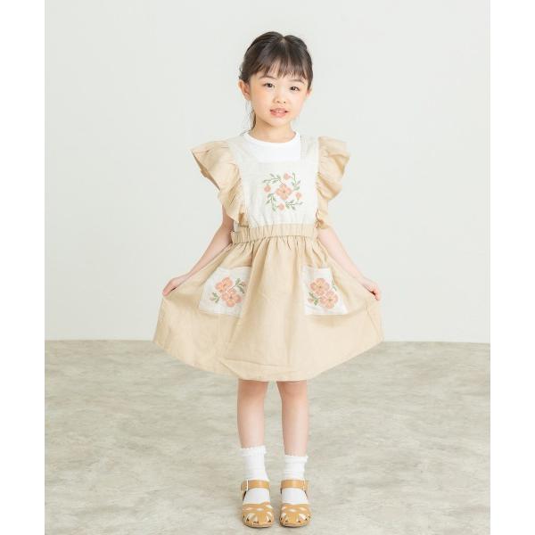 ラ・ポシェ・ビスキュイ　La poche biscuit　ジャンパースカート(110・120・130・140)子ども服　キッズ　小学生　女の子　花柄　刺繍　LP25ES025 | la poche biscuit | 01