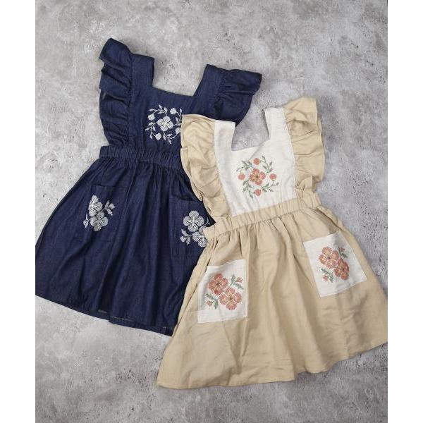 ラ・ポシェ・ビスキュイ　La poche biscuit　ジャンパースカート(110・120・130・140)子ども服　キッズ　小学生　女の子　花柄　刺繍　LP25ES025 | la poche biscuit | 07