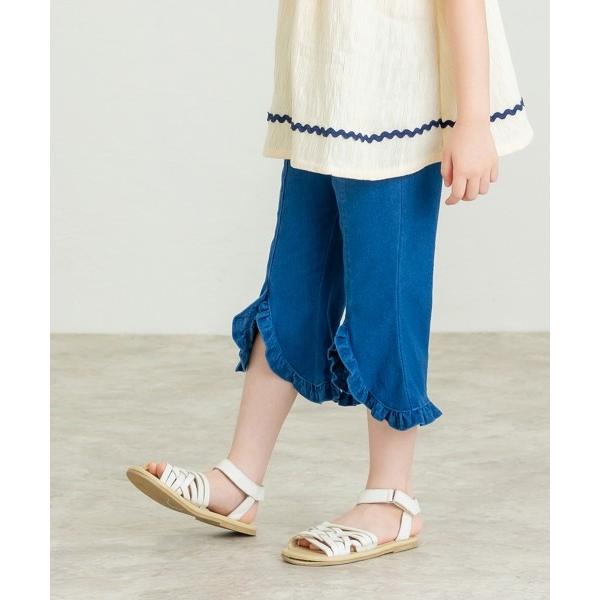 ラ・ポシェ・ビスキュイ　La poche biscuit　 ブーツカット　デニム　7分丈 パンツ(110・120・130・140)子ども服　女の子　キッズ　ズボン　フリル | la poche biscuit | 02