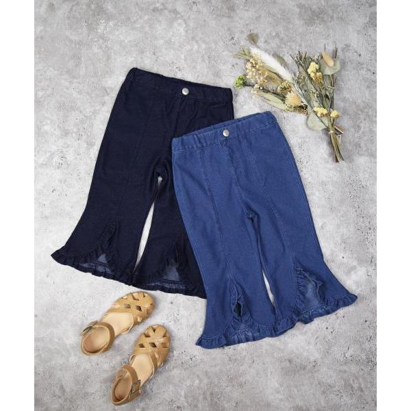 ラ・ポシェ・ビスキュイ　La poche biscuit　 ブーツカット　デニム　7分丈 パンツ(110・120・130・140)子ども服　女の子　キッズ　ズボン　フリル | la poche biscuit | 07