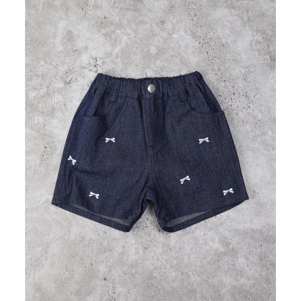 ラ・ポシェ・ビスキュイ　La poche biscuit　リボン　刺繍　ショートパンツ (110・120・130・140)子ども服　女の子　小学生　キッズ　LP25ES030　ズボン | la poche biscuit | 01