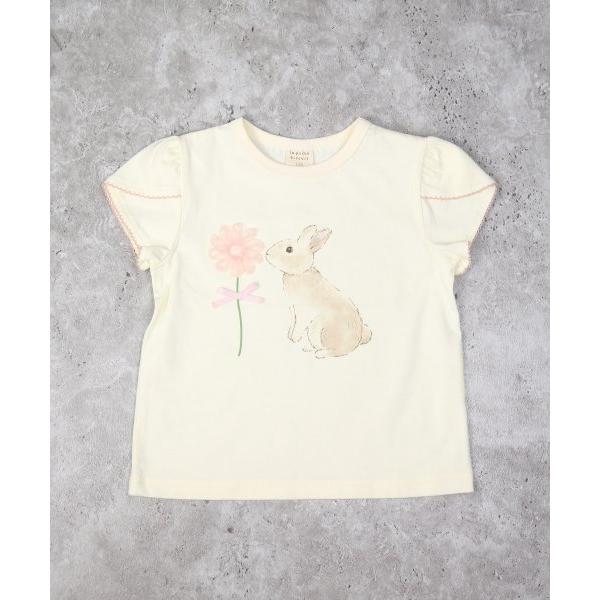 ラ・ポシェ・ビスキュイ　La poche biscuit　うさぎ 半袖 Tシャツ(110・120・130・140）子ども服　小学生　キッズ　女の子　ラベンダー　アイボリー　ピンク | la poche biscuit | 01