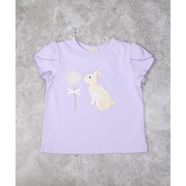 ●50％OFFセール●ラ・ポシェ・ビスキュイ　La poche biscuit　うさぎ 半袖 Tシャツ(110・120・130・140）子ども服　小学生　キッズ　女の子　ラベンダー　アイ | la poche biscuit | 02