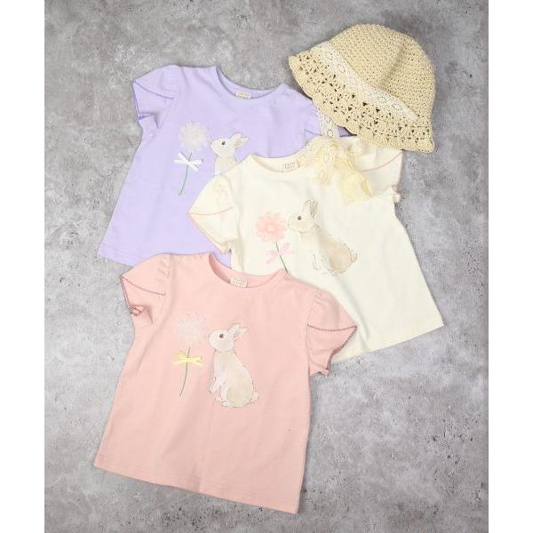 ●50％OFFセール●ラ・ポシェ・ビスキュイ　La poche biscuit　うさぎ 半袖 Tシャツ(110・120・130・140）子ども服　小学生　キッズ　女の子　ラベンダー　アイ | la poche biscuit | 05