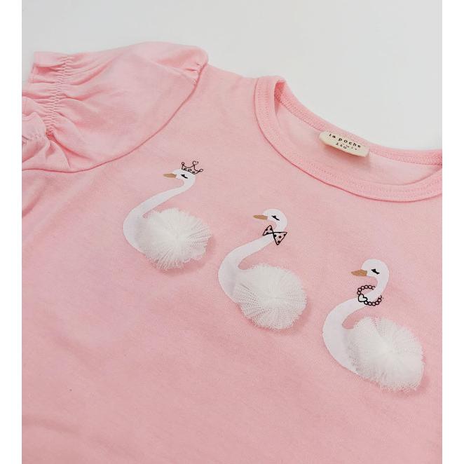 ラ・ポシェ・ビスキュイ　La poche biscuit　スワン　半袖　Tシャツ( 110・120・130・140 ）子ども服　小学生　キッズ　女の子　白鳥　パフスリーブ　可愛い | la poche biscuit | 05