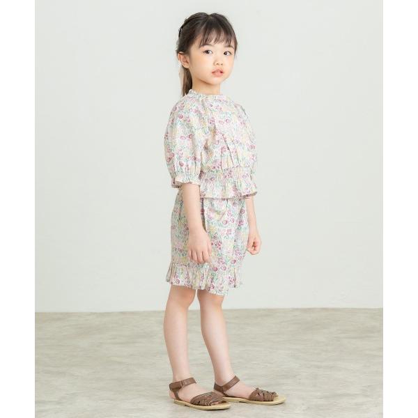 ラ・ポシェ・ビスキュイ　La poche biscuit　花総柄　ブラウス( 110・120・130・140 ）子ども服　小学生　キッズ　女の子　半袖　トップス　セットアップ | la poche biscuit | 01