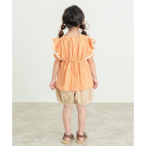 ラ・ポシェ・ビスキュイ　La poche biscuit　ストライプ　チュニック(110・120・130・140）子ども服　小学生　キッズ　女の子　半袖　Tシャツ　お花　レース | la poche biscuit | 04