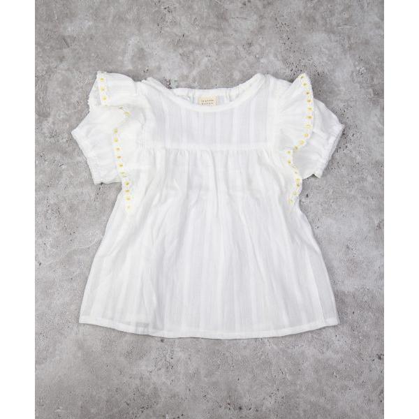 ラ・ポシェ・ビスキュイ　La poche biscuit　ストライプ　チュニック(110・120・130・140）子ども服　小学生　キッズ　女の子　半袖　Tシャツ　お花　レース | la poche biscuit | 05