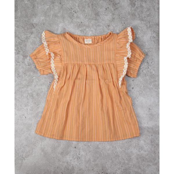 ラ・ポシェ・ビスキュイ　La poche biscuit　ストライプ　チュニック(110・120・130・140）子ども服　小学生　キッズ　女の子　半袖　Tシャツ　お花　レース | la poche biscuit | 08