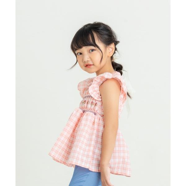 ラ・ポシェ・ビスキュイ　La poche biscuit　チェック柄　チュニック(110・120・130・140）子ども服　小学生　キッズ　女の子　半袖　Tシャツ | la poche biscuit | 02
