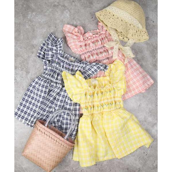 ラ・ポシェ・ビスキュイ　La poche biscuit　チェック柄　チュニック(110・120・130・140）子ども服　小学生　キッズ　女の子　半袖　Tシャツ | la poche biscuit | 06