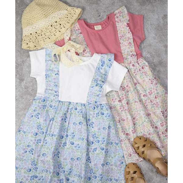 ラ・ポシェ・ビスキュイ　La poche biscuit　ジャンパースカート風　半袖　ワンピース( 110・120・130・140 ）子ども服　小学生　キッズ　女の子　花柄 | la poche biscuit | 04