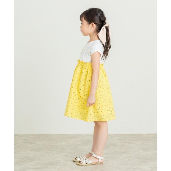 ラ・ポシェ・ビスキュイ　La poche biscuit　花柄ドッキング　ワンピース(110・120・130・140）子ども服　小学生　キッズ　女の子　可愛い　ピンク　イエロー | la poche biscuit | 02