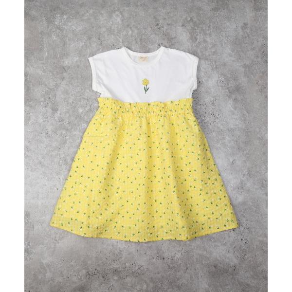 ラ・ポシェ・ビスキュイ　La poche biscuit　花柄ドッキング　ワンピース(110・120・130・140）子ども服　小学生　キッズ　女の子　可愛い　ピンク　イエロー | la poche biscuit | 05