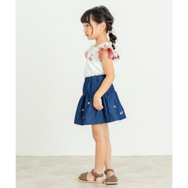 ラ・ポシェ・ビスキュイ　La poche biscuit　お花刺繍　フレアスカート ( 110・120・130・140 ）子ども服　小学生　キッズ　女の子　可愛い　ポケット付 | la poche biscuit | 02