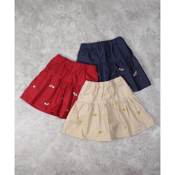 ラ・ポシェ・ビスキュイ　La poche biscuit　お花刺繍　フレアスカート ( 110・120・130・140 ）子ども服　小学生　キッズ　女の子　可愛い　ポケット付 | la poche biscuit | 08